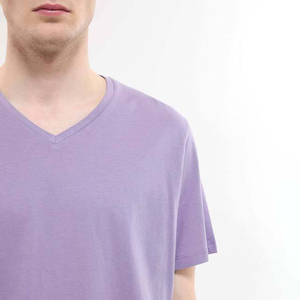 T-shirts pour hommes personnalisés avec logo, été, séchage rapide, col en V, coupe classique, légers, décontractés, manches courtes, couleur unie, 100% coton - Product Image 4