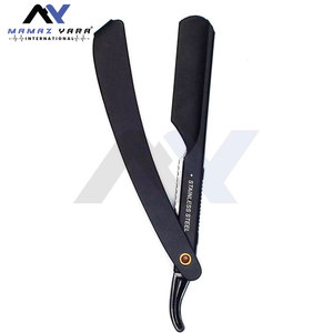 High Quality Stainless Steel Barber Shaving Razor American Straight Edge Black Matte Finish Foldable - Product Image 5