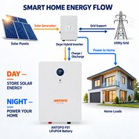 Baterai Lithium Ion Tenaga Surya ANTOFO 8kWh 25.6V 314Ah Terpasang di Dinding Lfp Deep Cycles Penyimpanan Energi Baterai LiFePO4