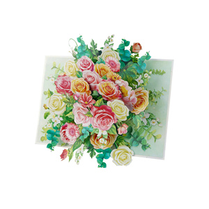 Tarjeta de Felicitación 3D Pop-Up con Rosa Floreciente, Hecha a Mano, Romántica, de Papel, para Regalo, Venta al Por Mayor - Product Image 3