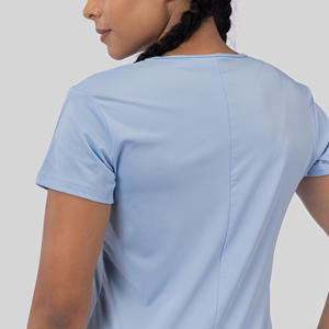 Gym casual cotton t-shirt for women breathable short sleeve lightweight regular fit everyday top - Product Image 1