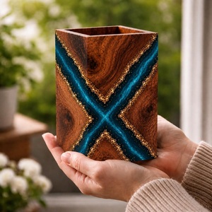 Handmade Resin Wood X Shape Eco-Friendly Durable Cremation Urn with American Style - Product Image 5