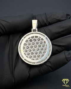จี้รูปปีกนางฟ้าประดับเพชรเงินแท้ 925 สำหรับผู้ชาย จี้รูปวงกลมนางฟ้าประดับเพชรแบบเต็มตัว - Product Image 2