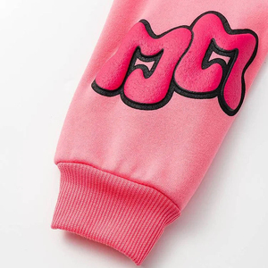 <b>Pink</b> Hooded Zip-Up <b>Sweatshirt</b> Unisex Streetwear Fleece 3D for Full Zip Design Regular Fit Autumn Wear 100% Cotton - Product Image 3