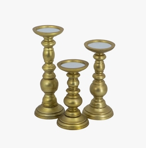Support de bougie pilier en métal doré antique, chandelier traditionnel à tige, centre de table, décoration intérieure - Vente en gros - Product Image 1