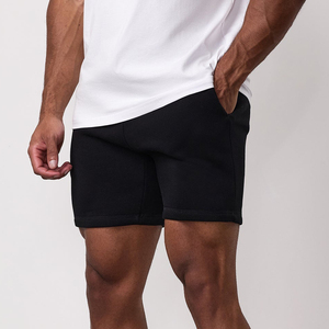 Shorts de sport décontractés pour homme en polyester/coton respirant à séchage rapide avec cordon de serrage, couleur unie, tendance - Product Image 1