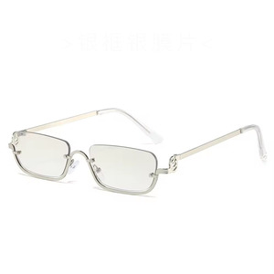 Lunettes de soleil de luxe demi-cerclées en métal pour toutes les formes de visage, nouvelle collection 2026, unisexe, protection UV - Product Image 4