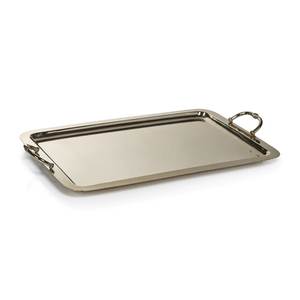 Rectangular Serving <b>Tray</b> Polished Metal Finish With Handles Dishwasher Safe Decorative Fruits <b>Snacks</b> <b>Tray</b> Silver <b>Tray</b> For Decor - Product Image 3