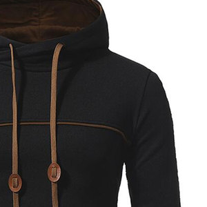 Sweat-shirt à capuche pour homme, coupe ajustée, cordon de serrage contrastant, décontracté - Product Image 5