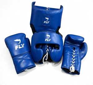 Ensemble de boxe blanc personnalisé avec logo, en cuir véritable, avec fermeture auto-agrippante et lacets antidérapants pour le Muay Thai - Product Image 6