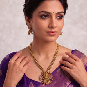 Bird Lakshmi Gold Lookalike Fashion Necklace Set - Product Image 1