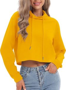 <b>Bulk</b> Custom Women Hooded Crop Top Trendy Street Style Sweatshirt Supplier - Product Image 6