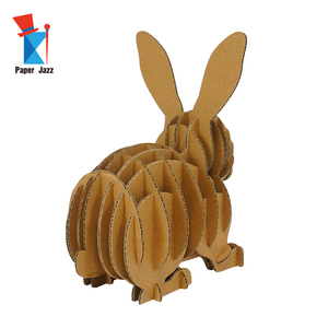 Jouets éducatifs faits à la main en papier à faire soi-même pour enfants, puzzles en papier cartonné 3D, jouets lapin - Product Image 6