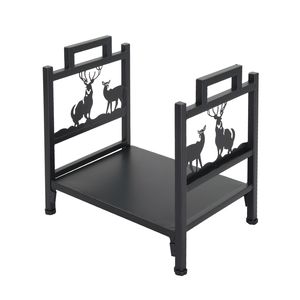 Porta Legna Moderno a Singolo Strato con Motivo Animale, Porta Legna in Metallo per Interni per Combustibile a Legna - Product Image 4