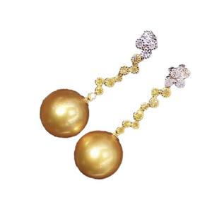 Boucles d'oreilles pendantes fines en or 18 carats, classiques, à porter pendant des milliers d'années, 9-10 mm, basiques, nouvelles, printemps/été, polyvalentes, pour les trajets quotidiens, naturelles - Product Image 5