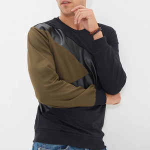 เสื้อสเวตเชิ้ตคอกลมสีดำมะกอกลายเฉียงสำหรับผู้ชาย ขายส่ง เสื้อกันหนาวแขนยาว เสื้อพูลโอเวอร์ เสื้อผ้าสั่งทำ - Product Image 6