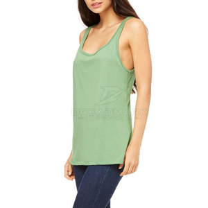 Hot Selling Latest Style Casual Women Tank <b>Top</b> 100% Cotton Canvas Breathable Quick Dry Gym Fitness Wear Front Logo - Product Image 2