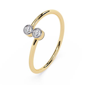 Luxury 10K <b>Gold</b> Round Lab-Grown Diamond Three Stone Engagement <b>Ring</b> with Tapered Side Diamonds IGI Certified Trendy Style - Product Image 1
