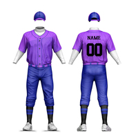 Uniforme d'équipe de baseball sur mesure OEM ODM pour adultes, logo personnalisé, nom, numéro, séchage rapide, 100% polyester, antibactérien