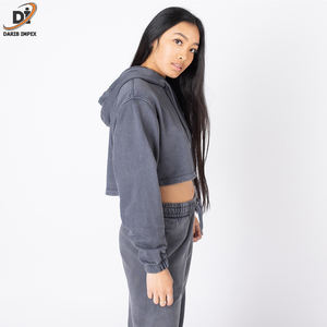 Producto de alta demanda, tendencia en ropa femenina personalizada de algodón y poliéster, sudaderas con capucha, sudaderas con cremallera, sudaderas con capucha para invierno - Product Image 4