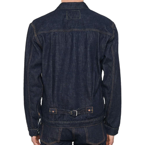 Chaqueta de Mezclilla Índigo Crudo para Hombre con Logotipo OEM Personalizado, Chaqueta Trucker de Jean Rígido de Alta Calidad, Chaqueta de Trabajo con un Solo Bolsillo, Fabricante - Product Image 4
