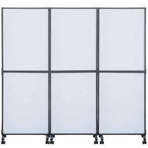 Pannello Divisorio Acustico per Ufficio Grigio Freddo 183 x 168 cm, Set da 3, Divisorio per Stanza Ufficio, Parete Divisoria Grigio Freddo - Product Image 1