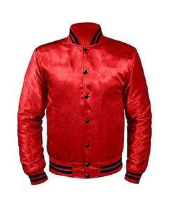 Chaqueta Varsity de Seda Satinada Negra Lisa con Cierre para Hombre, de Alta Calidad, Transpirable, Estilo Casual de Primavera, Precio Económico al por Mayor - Product Image 1
