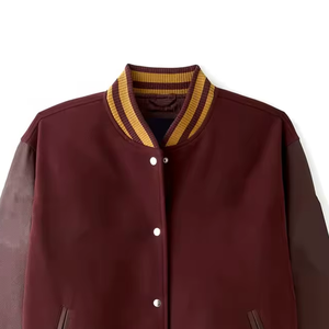 Veste bomber varsity en cuir de haute qualité avec logo personnalisé imprimé, broderie en cuir, lettres en cuir pour hommes - Product Image 3