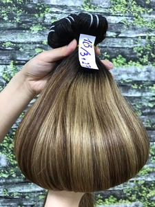 Tóc RAWHUMAN Màu Nâu Vàng BALAYAGE Giá Bán Sỉ Bán Chạy Thẳng Từ Tóc Thiên Tài Việt Nam Xoăn Lượn Sóng Thẳng - Product Image 3