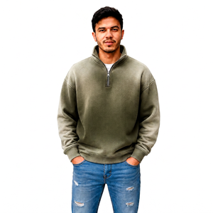 Fabricant de vêtements en gros pour hommes, style streetwear, avec effet délavé personnalisé, fermeture éclair quart de tour, marque privée, fournisseur OEM, usine - Product Image 2