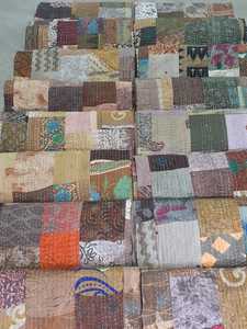 <b>Indian</b> Handmade Vintage Kantha <b>Quilt</b> Patchwork Bedspread Reversible Eco-Friendly Washable Silk Cotton for Home & Hotel - Product Image 6