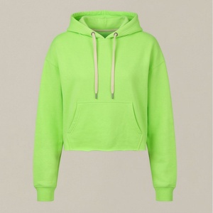 Sweat-shirt à capuche court pour femme, style streetwear, décontracté, coupe oversize, personnalisable (couleur et logo) - Product Image 1