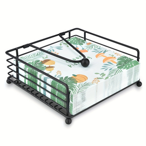 Porte-serviettes en métal avec design carré, logo personnalisé, accessoire de table de restaurant - Prix direct usine - Product Image 4