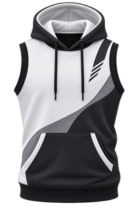 Chalecos con capucha de punto de alta calidad para hombre, con cremallera completa, para gimnasio, entrenamiento, fitness, ropa deportiva sin mangas, con cremallera, para baloncesto. - Product Image 6