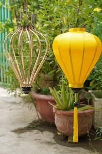 Linterna de Bambú Hecha a Mano en Vietnam, Decoración Colgante para Fiestas al Aire Libre, Bodas, Cubierta de Tela Pintable DIY - Product Image 3