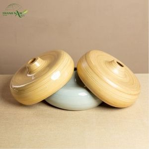 Abat-jour moderne en bambou tressé fait main, naturel et écologique, pour lampes suspendues, de table et sur pied - Product Image 1