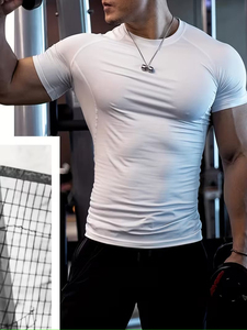 Chemises de compression sportives pour hommes avec motif lettres - Vêtements de sport respirants pour les entraînements athlétiques et l'usage quotidien - Product Image 4