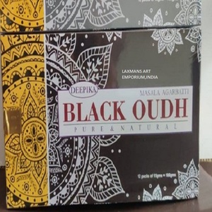 Bâtons d'encens aromatiques haut de gamme Deepika Indian Black Oudh, roulés à la main, 15 grammes, pour toutes les saisons, exportateur en gros - Product Image 1