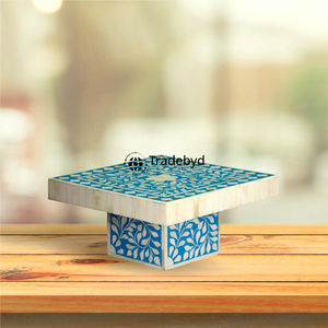 Support à gâteau rectangulaire décoratif en os incrusté, qualité supérieure, écologique, fait main, pour service de table Tradebyd - Product Image 5