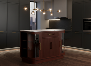 Îlot de cuisine moderne en bois massif, écoresponsable, avec chaises de bar, OEM ODM, qualité supérieure, meubles artisanaux, exportateur - Product Image 4
