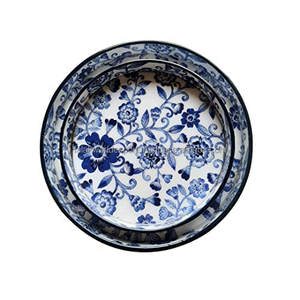 Plateau de service rectangulaire moderne en bois élégant et décoratif avec imprimé perroquet Meilleur vendeur émaillé unique par FWE - Product Image 2