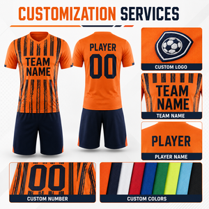 Conjunto de Uniforme de Fútbol Personalizado de Talla Grande, Transpirable, para Liga de Verano, Camiseta y Pantalones Cortos Sublimados, Secado Rápido, Ropa Deportiva OEM - Product Image 3