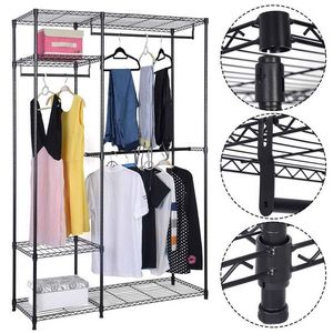 Spedizione Gratuita: Scaffale Portabiti a 4 Ripiani Nero YJ - Product Image 1