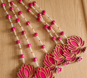 Traditional <b>Pink</b> Lotus Metal Wall Hanging <b>Decor</b> For Indoor Wedding Home Living <b>Room</b> 100% Handmade Flower Shape - Product Image 6