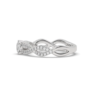 Anillo de Diamantes Clásico con Incrustaciones para Mujer, Corte Brillante Redondo, Cultivado en Laboratorio, Oro Blanco de 14K, Claridad VS1, Color E, 0.946 Quilates - Product Image 3