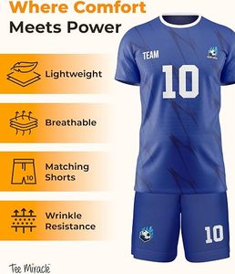 Camiseta de Fútbol Personalizada Transpirable con Nombre del Equipo, Número y Logotipo para Hombre Adulto - Tallas Grandes Disponibles - Product Image 3