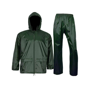 Durable Waterproof Hooded Long Solid <b>Rain</b> Suit Set PU Coated Polyester/Nylon OEM Bulk Supply Wholesale Export Construction - Product Image 3
