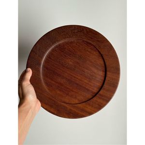 Rustic Faux Wood Grain Charger <b>Plate</b> Wholesale Brown Wooden Underplate for Wedding Table Decor Luxury Round Dinner <b>Plate</b> <b>Mats</b> - Product Image 5