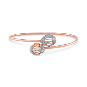 Caged Spherical Motif Diamond <b>Bangle</b> <b>Bracelet</b> - Product Image 2