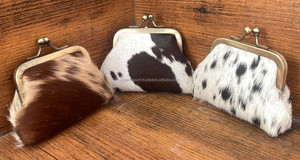 กระเป๋าเหรียญมินิตะวันตกสำหรับผู้หญิงหนังวัวแท้ขนาดเล็กกระเป๋าแฟชั่นหนังแท้ขนาดเล็กคลิปหนีบหัวเข็มขัด - Product Image 5